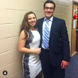 White and black lace- Forever 21 dress